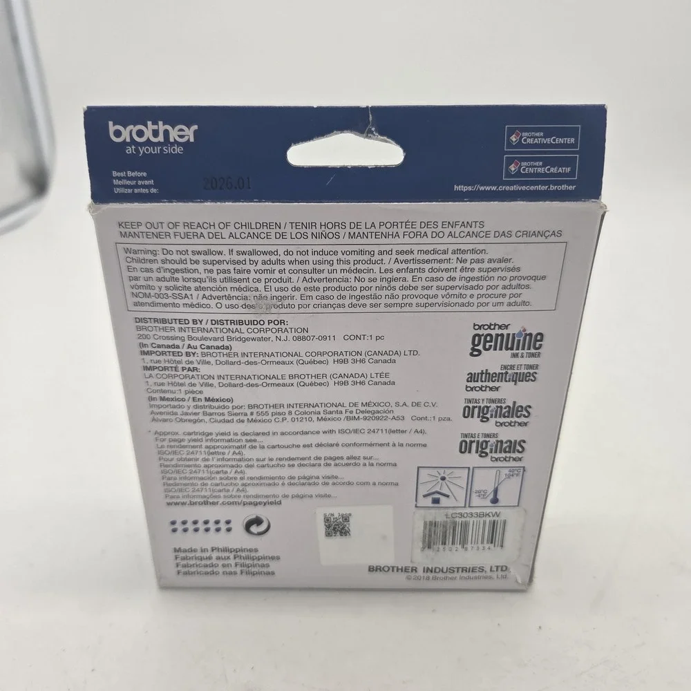 Brother LC3033BK XXL BLACK Super High-yield INKvestment Ink Tank EXP 01/2026